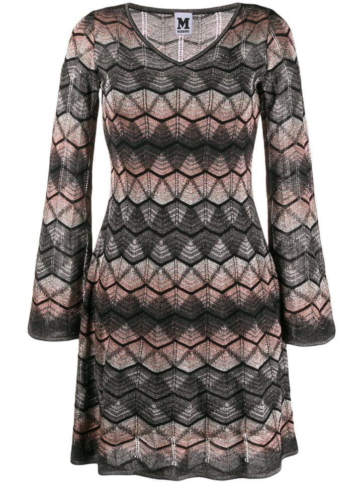 M Missoni Lamé Knitted Midi Dress - Neutrals