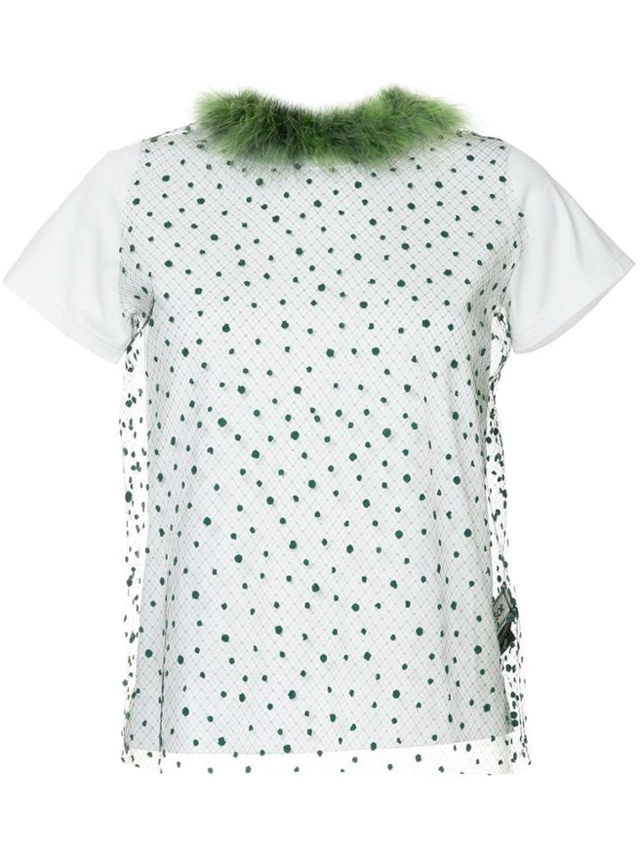 Tu Es Mon Trésor Dotted Tulle T-shirt - White
