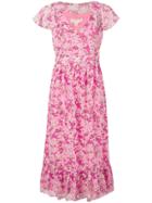 Michael Michael Kors Floral Print Midi Dress - Pink