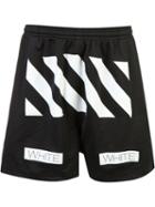 Off-white Auction House Perforated Track Shorts, Size: Xs, Black, Polyester