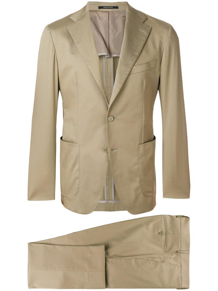 Tagliatore Two Piece Slim Suit - Nude & Neutrals