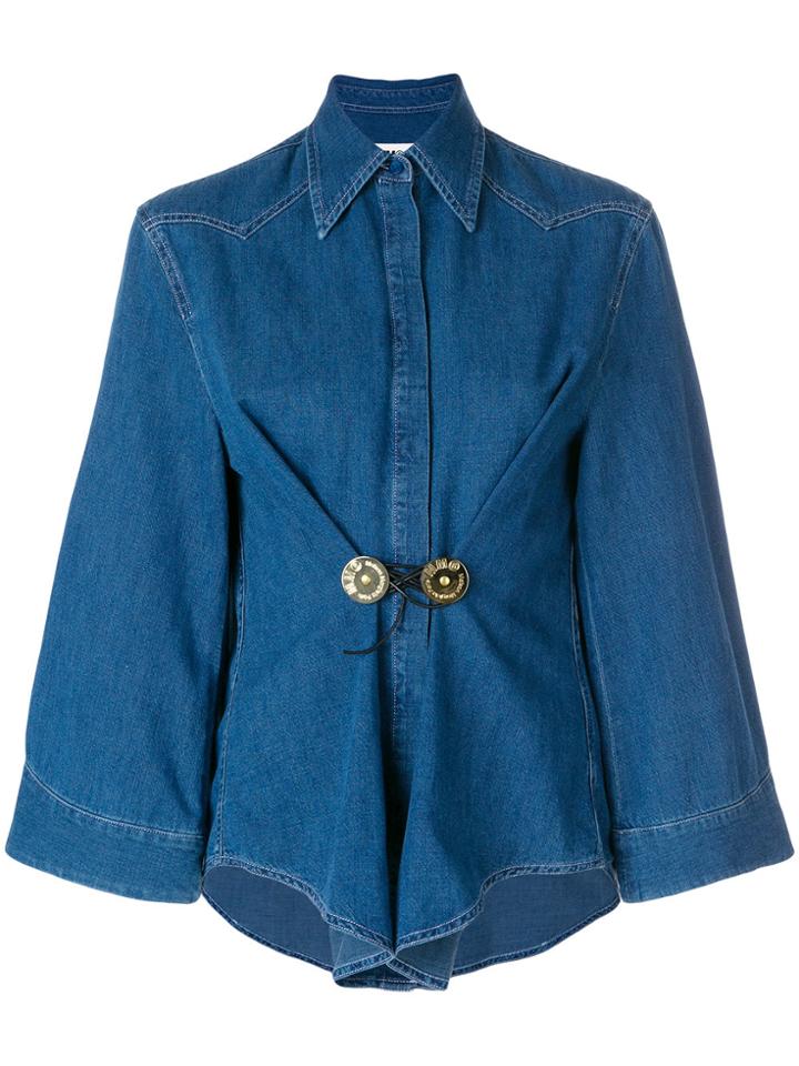 Mm6 Maison Margiela Cinched Denim Shirt - Blue