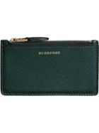 Burberry Two-tone Leather Zip Card Case - Blue