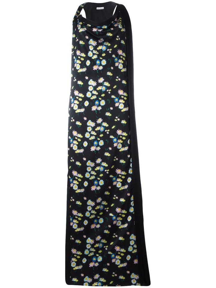 Paco Rabanne Floral Print Long Dress, Women's, Size: 40, Viscose/spandex/elastane/acetate/silk