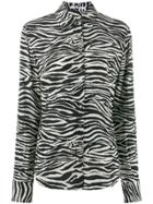 Derek Lam 10 Crosby Zebra Print Button Down Shirt - White
