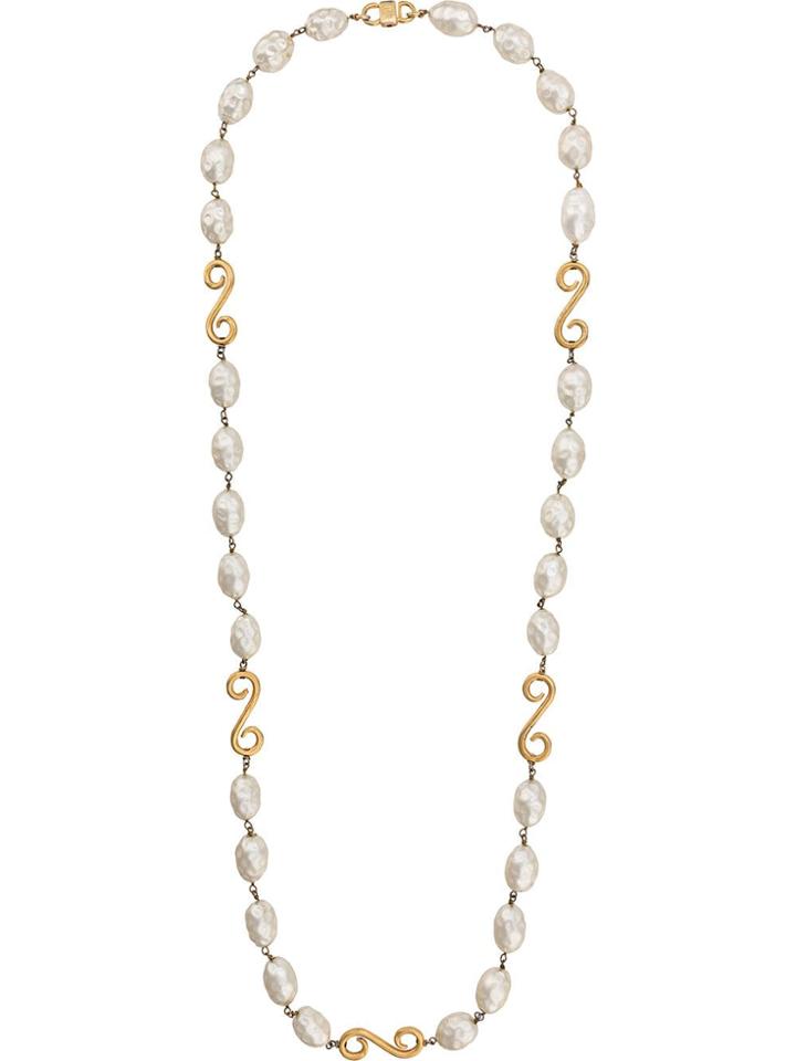 Céline Pre-owned 1980/1990's Pearl Embellished Necklace - Gold