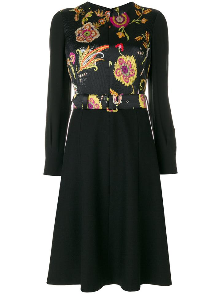Etro - Waistband Dress - Women - Silk/polyurethane/spandex/elastane/viscose - 44, Black, Silk/polyurethane/spandex/elastane/viscose