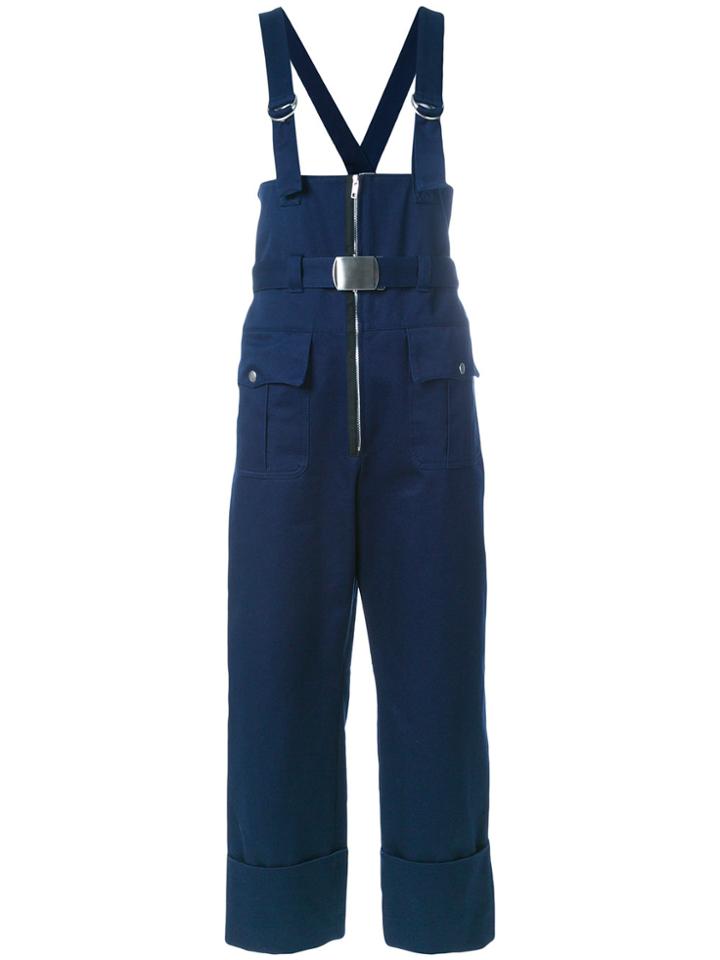 Philosophy Di Lorenzo Serafini Belted Cropped Dungarees - Blue