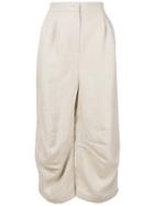 Nehera Ruched Cropped Trousers - Nude & Neutrals