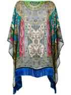 Etro - Floral Border Batwing Tunic - Women - Silk - One Size, Green, Silk