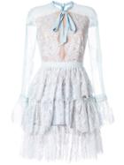 Ingie Paris Long-sleeve Ruffle Dress - Blue