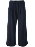 Brunello Cucinelli Flared Cropped Trousers, Women's, Size: 38, Blue, Cashmere/cotton