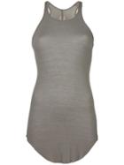 Rick Owens Curved Hem Tank Top, Size: 44, Grey, Silk/viscose