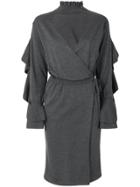 Circus Hotel Draped Sleeve Jersey Dress - Grey