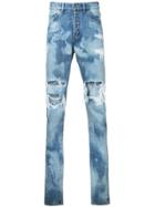 Hl Heddie Lovu Distressed Bleach Jeans - Blue