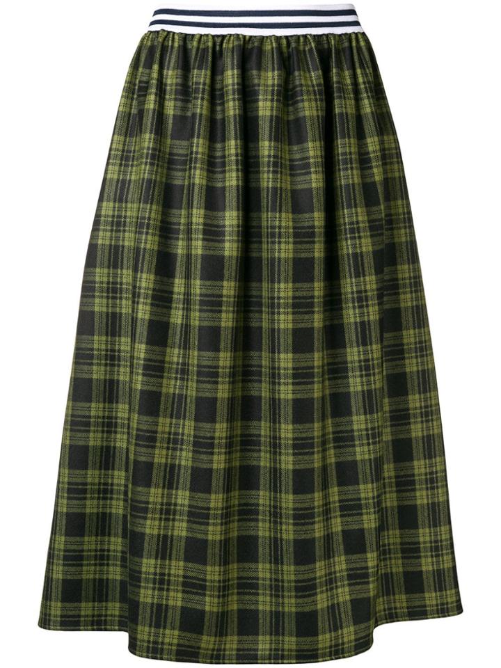 Ultràchic Tartan Flared Midi Skirt - Green