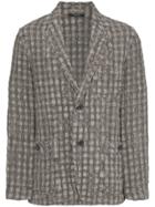 Issey Miyake Shrink Check Jacket - Grey