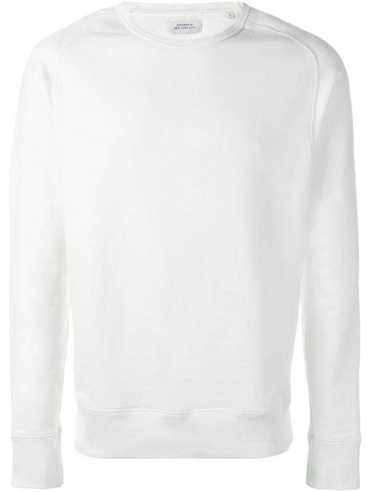 Saturdays Surf Nyc Crew Neck Sweatshirt, Men's, Size: Small, White, Cotton