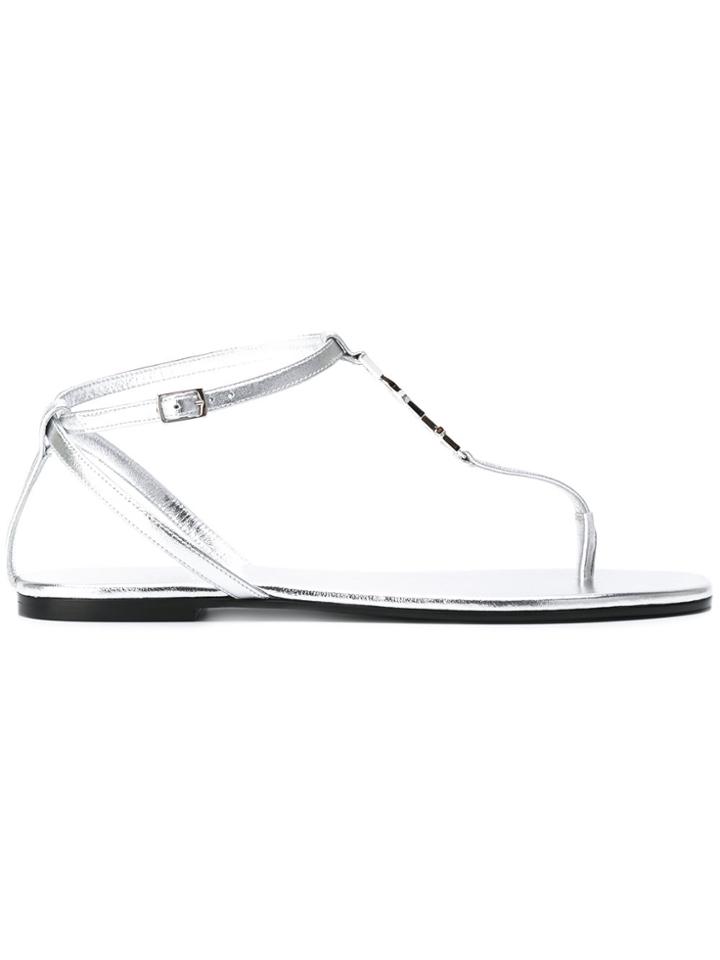 Saint Laurent Nu Pieds 05 Ysl Sandals - Metallic