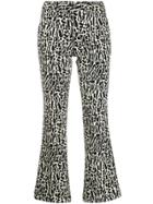 Pt01 Cropped Printed Trousers - White