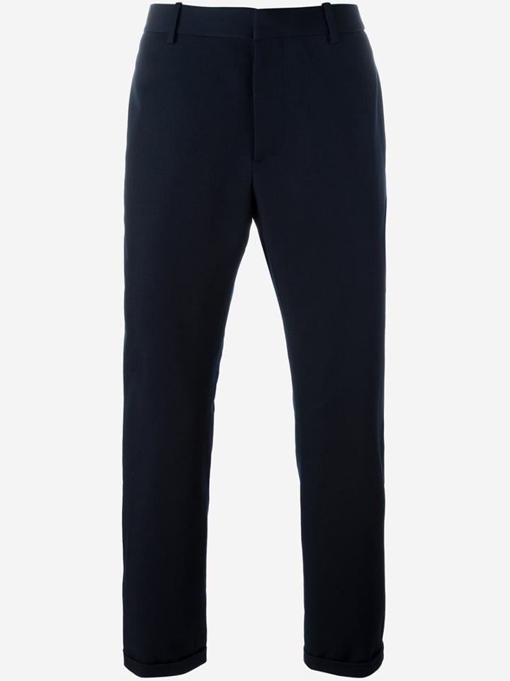 Marni Straight Leg Trousers, Men's, Size: 46, Blue, Cotton/virgin Wool