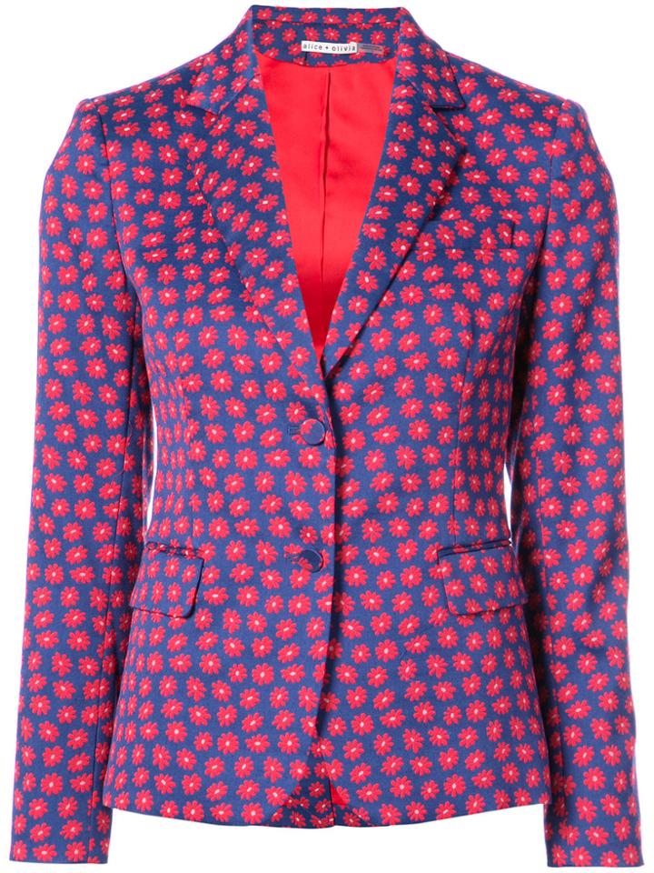 Alice+olivia Daisy Print Blazer - Blue