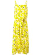 Rochas Floral Print Dress, Women's, Size: 40, Yellow/orange, Silk