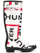 Hunter Logo Knee-high Rain Boots - White
