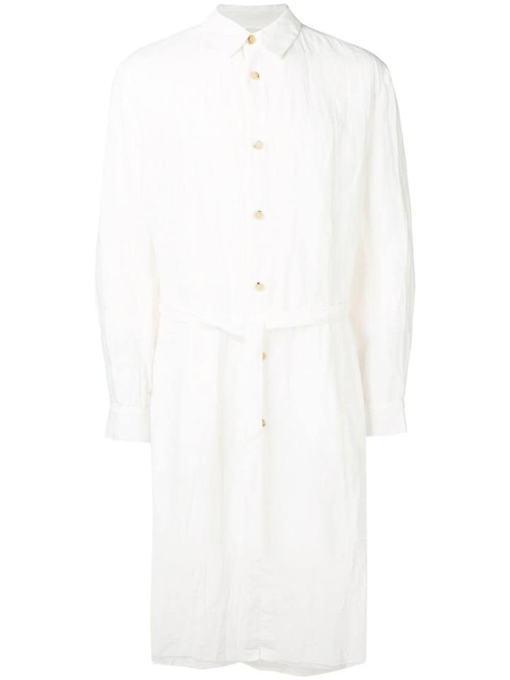 Forme D'expression Distressed Oversized Shirt Coat - White
