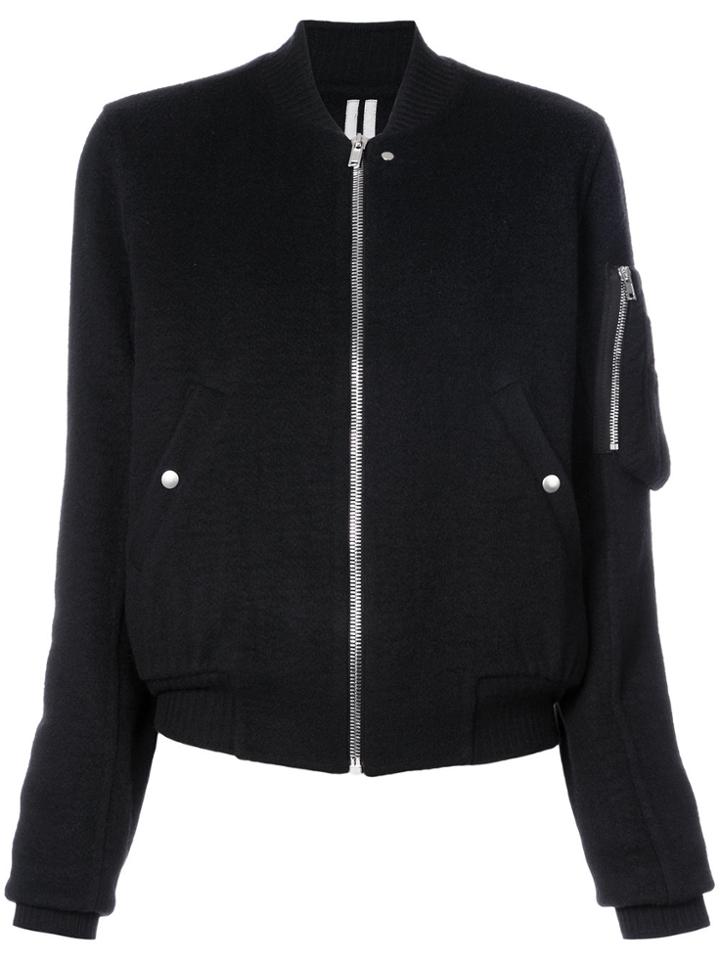 Rick Owens Cashmere Raglan Bomber Jacket - Black