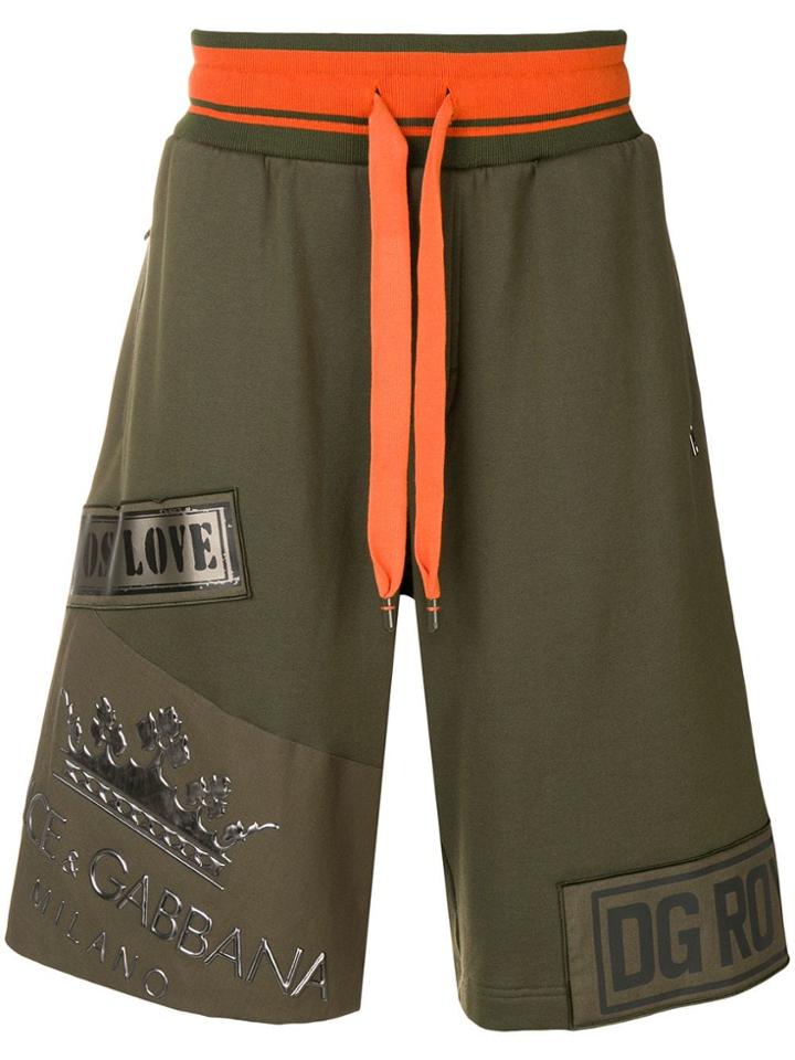 Dolce & Gabbana 'choose Love' Print Bermuda Shorts - Green