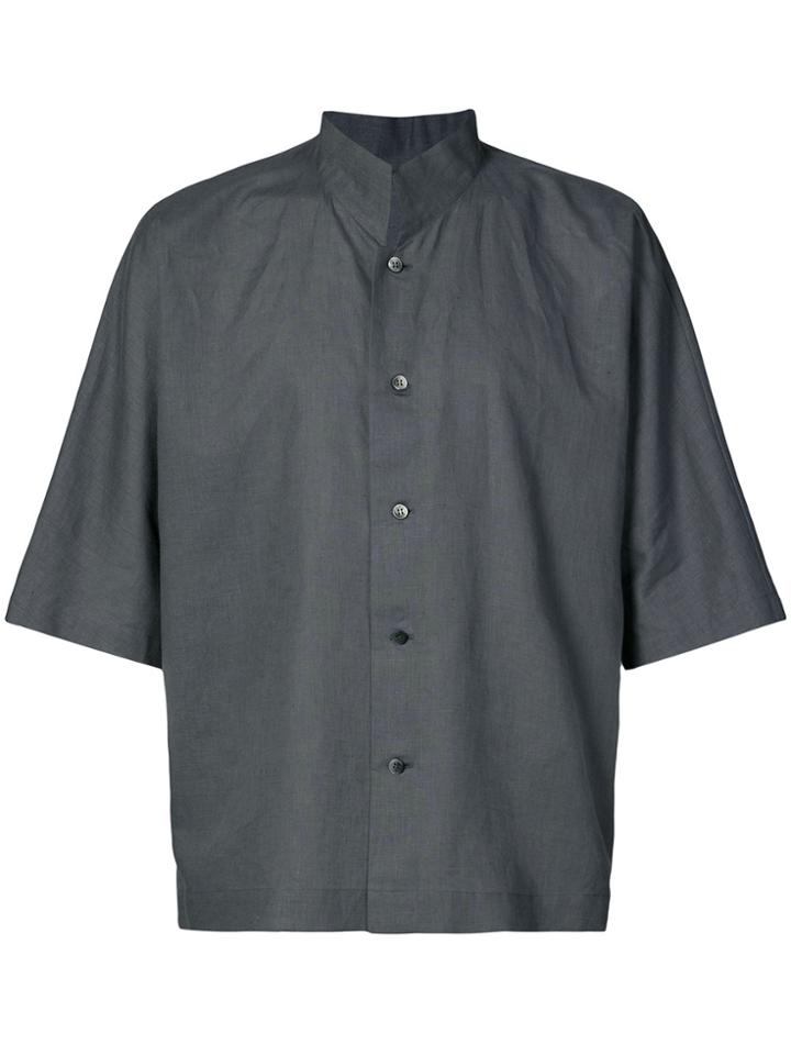 Homme Plissé Issey Miyake High Standing Collar Shirt - Grey