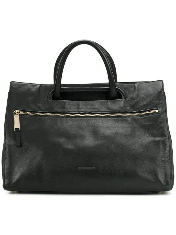 Jil Sander Vintage Front Zip Tote - Black
