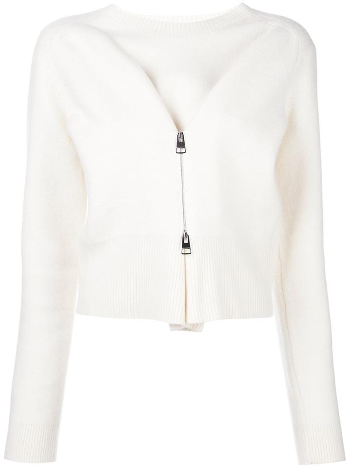 J.w.anderson Boiled Twisted Zip Front Jumper, Women's, Size: Small, Nude/neutrals, Wool