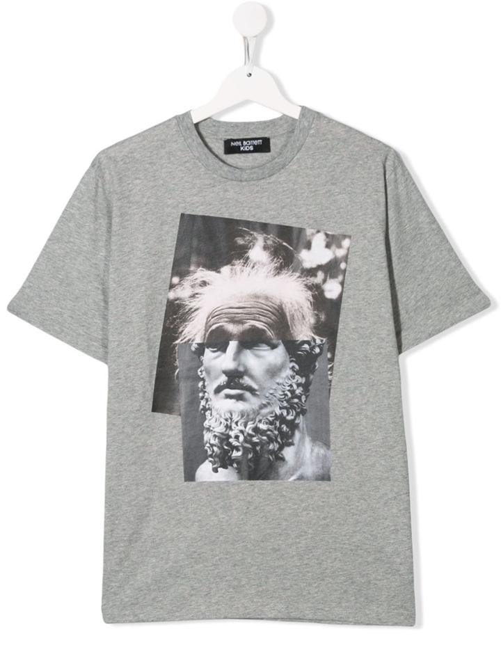 Neil Barrett Kids Teen Art Print T-shirt - Grey