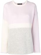Iris Von Arnim Colour Block Sweater - Pink & Purple