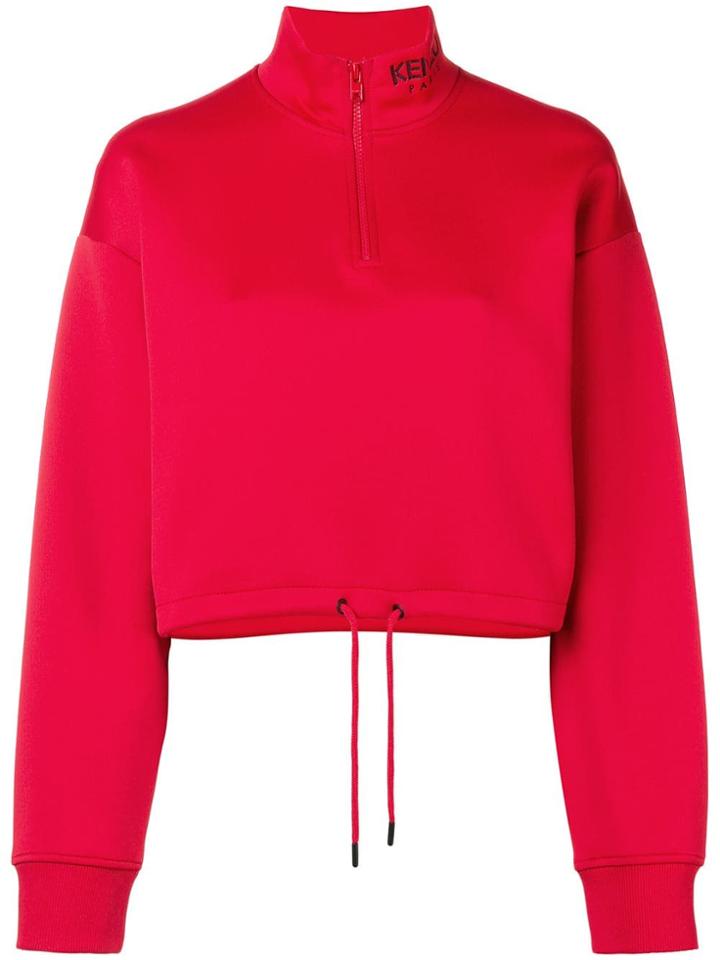 Kenzo Cropped Logo Sweatshirt - Red