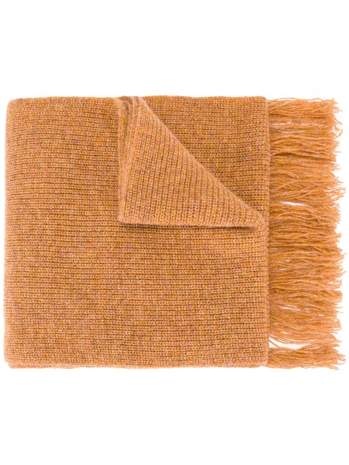 Ami Alexandre Mattiussi Fisherman's Rib Knit Scarf - Brown