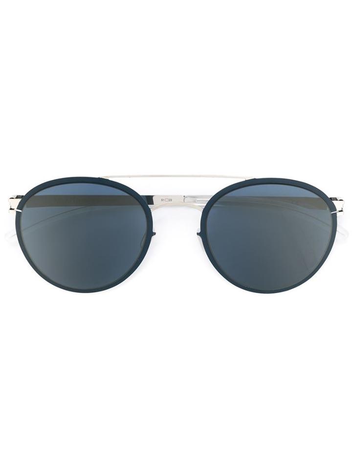 Mykita - 'buster' Sunglasses - Unisex - Stainless Steel - One Size, Blue, Stainless Steel