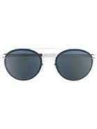 Mykita - 'buster' Sunglasses - Unisex - Stainless Steel - One Size, Blue, Stainless Steel