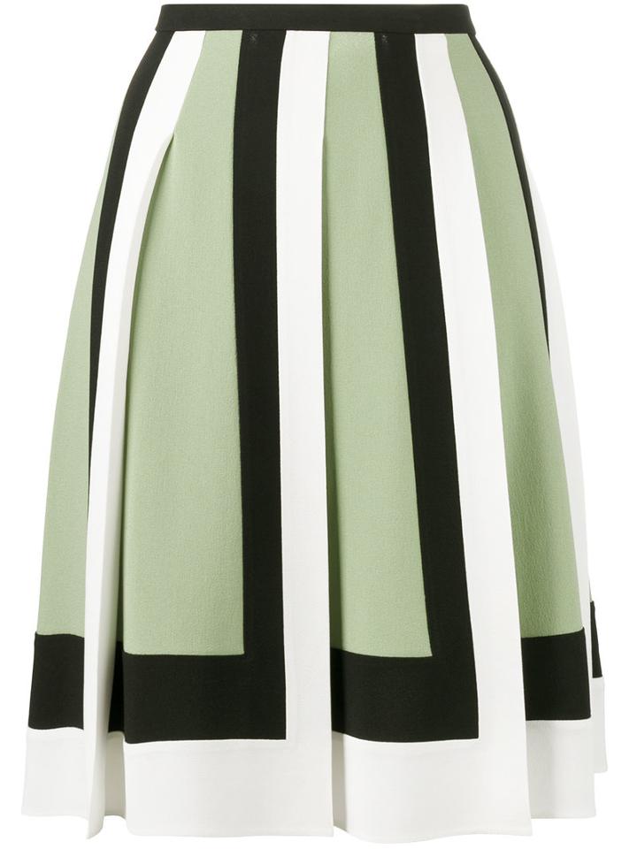 Valentino - Geometric Panelled Skirt - Women - Acetate/viscose - 38, Green, Acetate/viscose