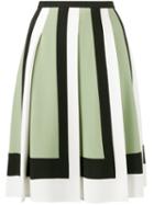 Valentino - Geometric Panelled Skirt - Women - Acetate/viscose - 38, Green, Acetate/viscose
