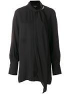 Theory Weekender Tie-neck Shirt - 001 - Black