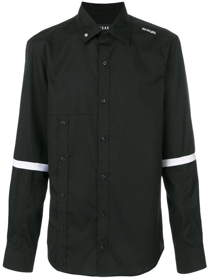 Icosae Striped Sleeve Shirt - Black