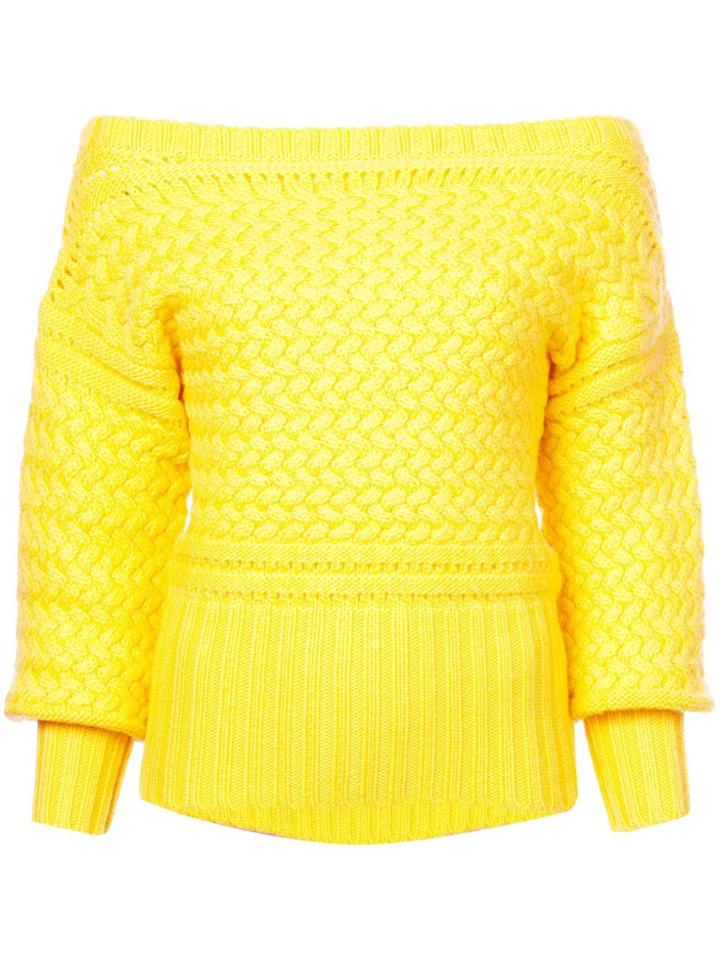 Tanya Taylor Marie Off-shoulder Sweater - Yellow & Orange