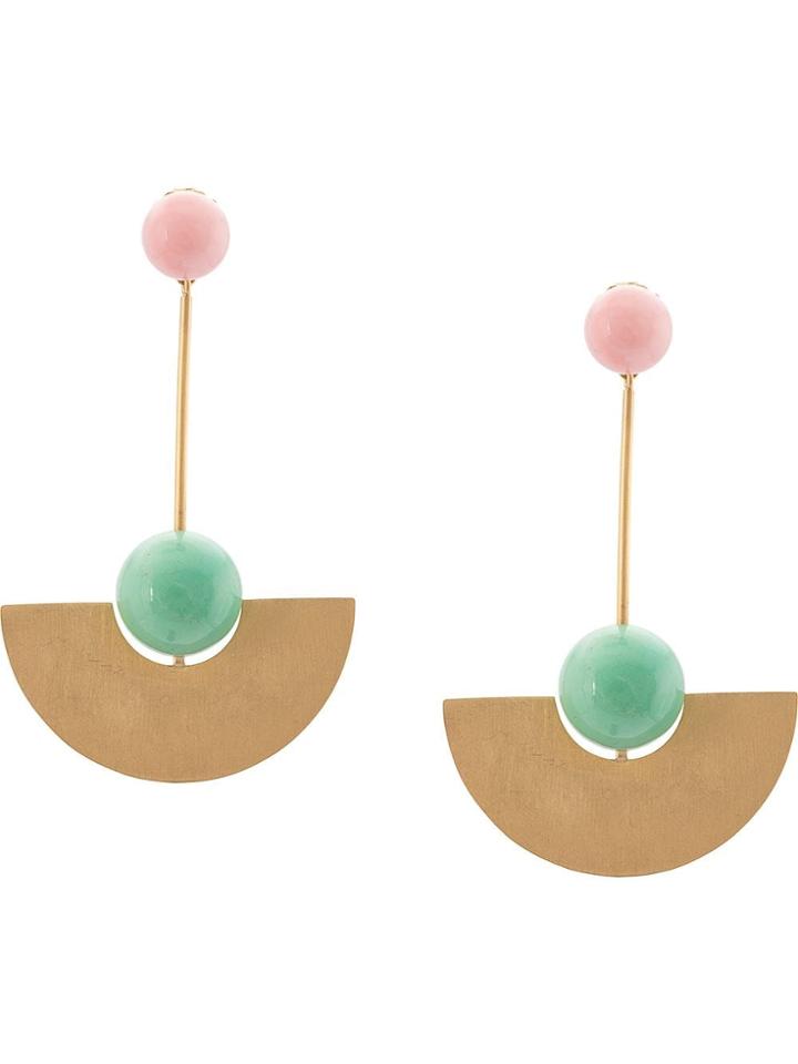 Irene Neuwirth 18kt Yellow Gold Pink Opal And Chrysoprase Drop