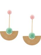 Irene Neuwirth 18kt Yellow Gold Pink Opal And Chrysoprase Drop