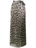 Haider Ackermann Pleated Glitter Leopard Print Skirt - Black
