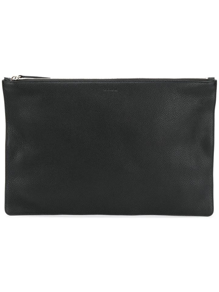 Jil Sander Zipped Envelope Clutch - Black