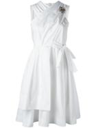 No21 Back Bow Flared Dress - White